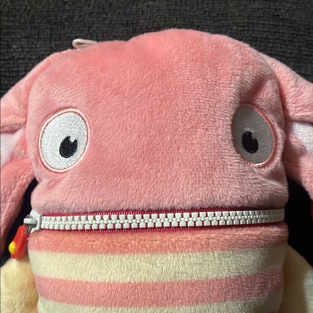 Pink and Yellow Stuffed Animal Rabbit - Picture 3 of 9